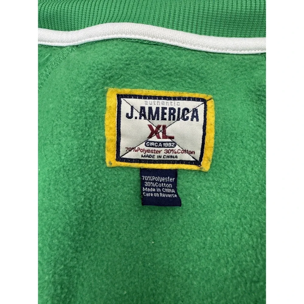 Men's Track Jacket XL Green with White Stripes Long Sleeve Full Zip J. America